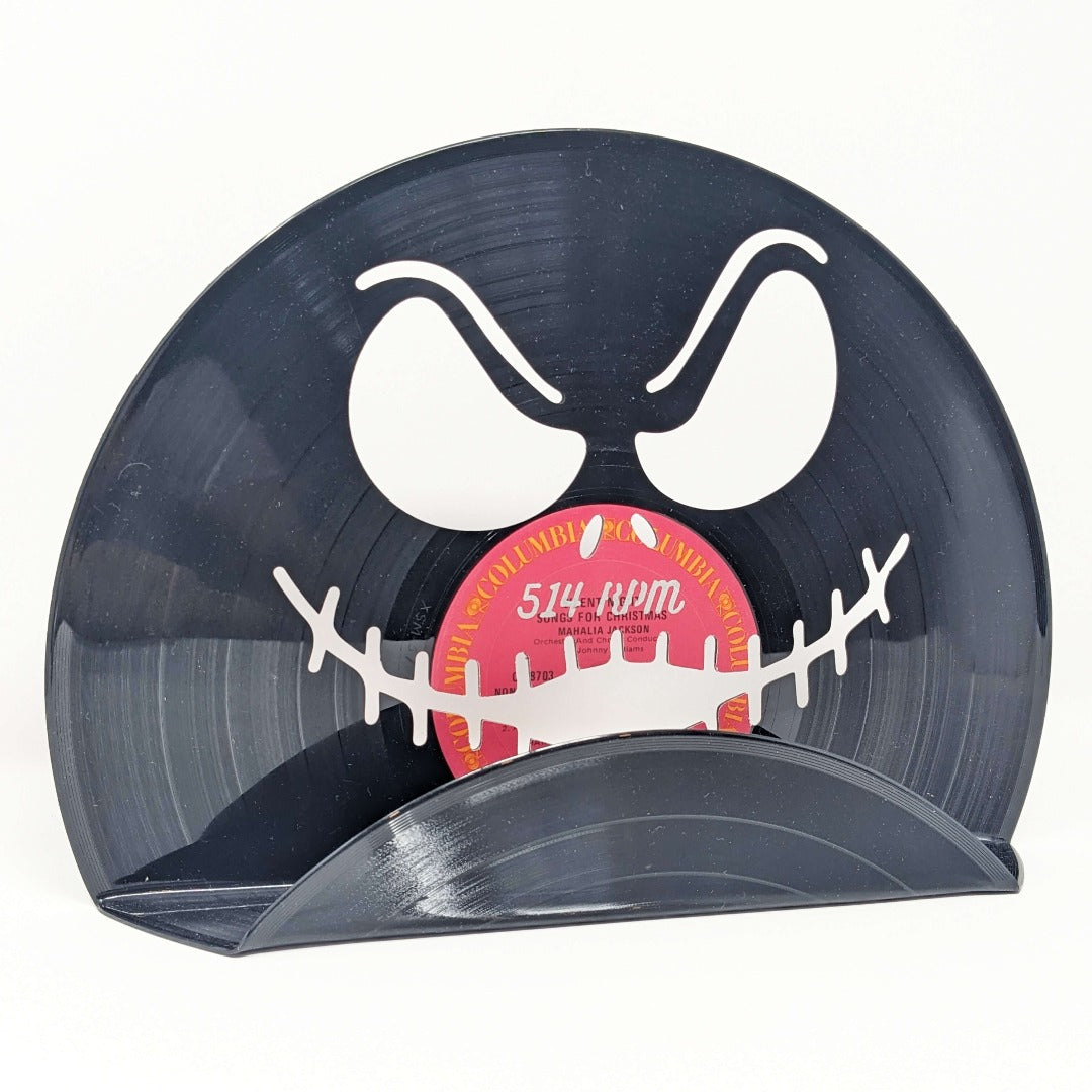 CNC Designed Black Vinyl Record Wall-Mount Display - Halloween Theme