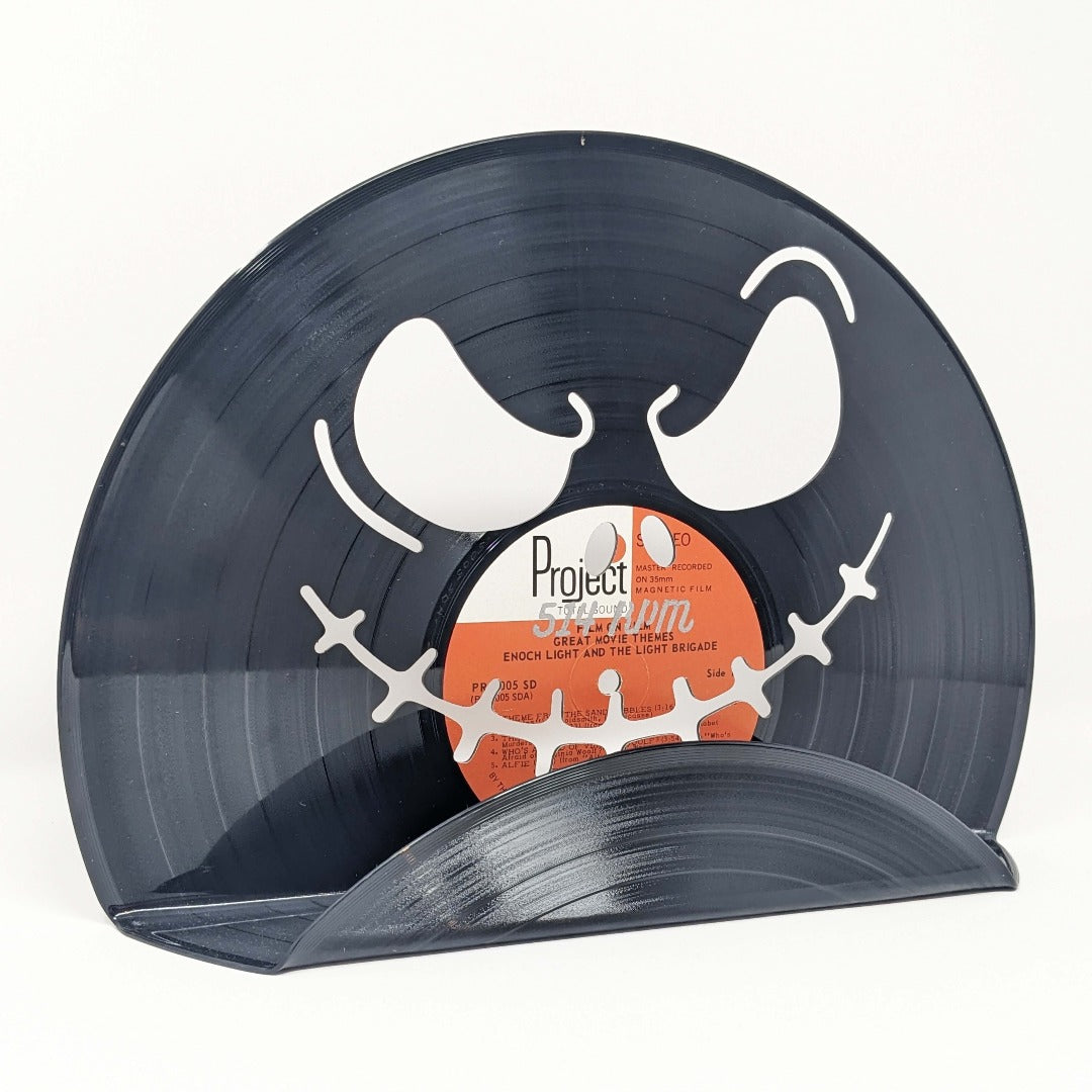 Black CNC Designed Black Vinyl Record Wall Holder - Halloween Decor