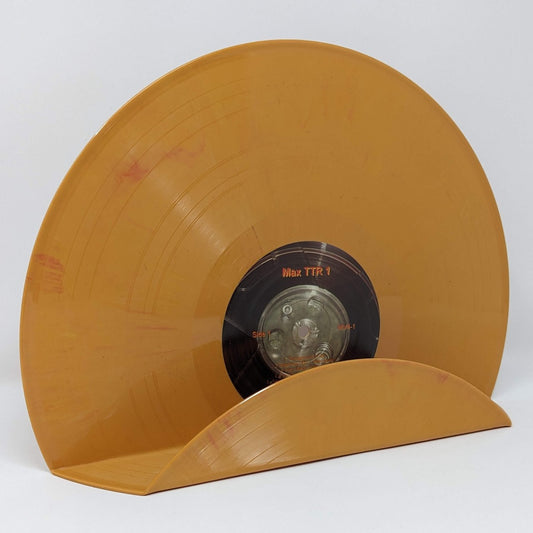 Vinyl record display wall mounted black vintage decoration shelf orange splatter