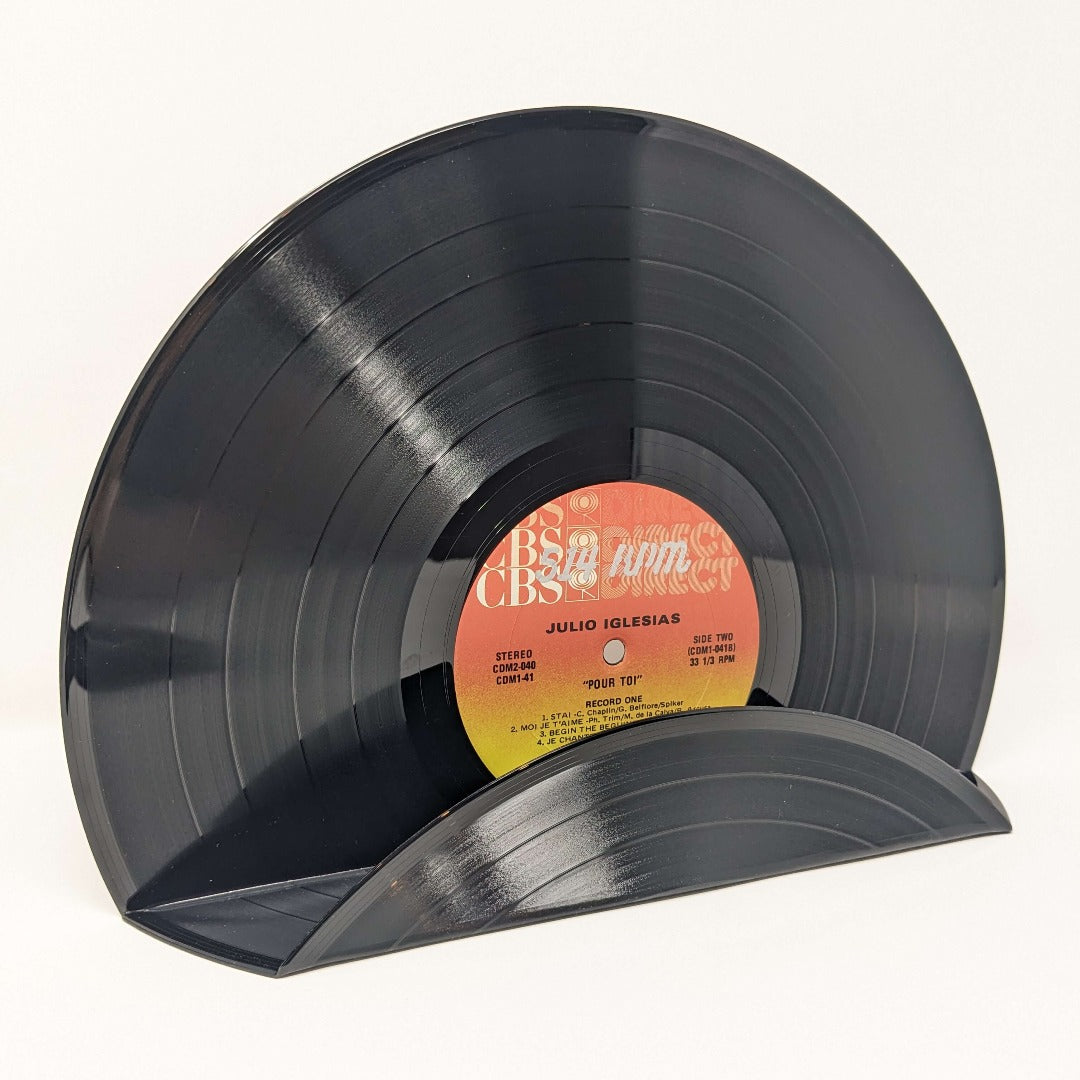 Vinyl record display wall mounted black vintage decoration shelf