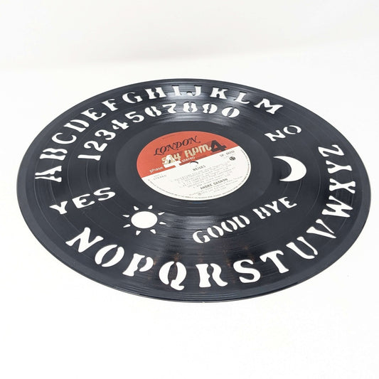 Vinyl record ouija table cnc design vintage witchy black red white