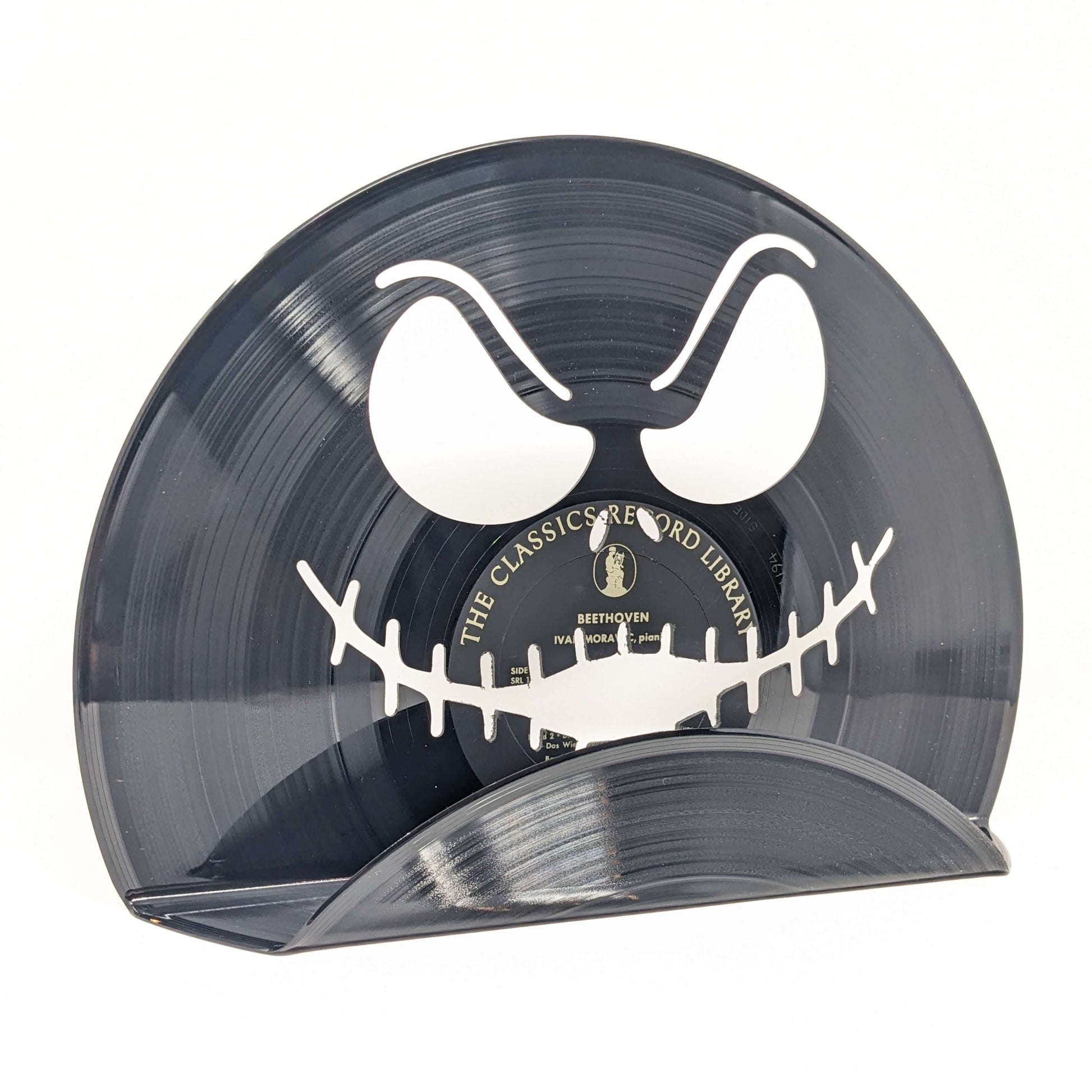 CNC Designed Black Vinyl Record Wall Mount Display Rack - Halloween Decor