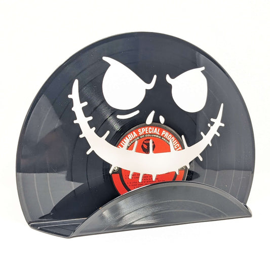 CNC Designed Black Wall-Mounted Vinyl Record Storage - Halloween Theme